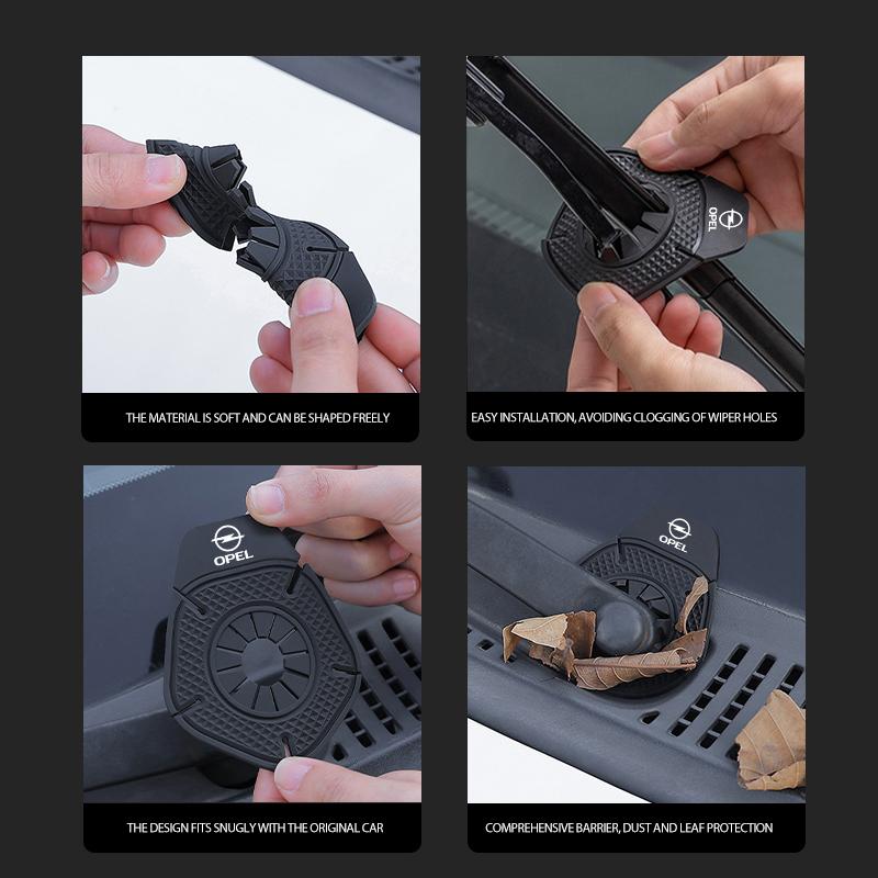 Car Wiper Arm Hole Protection Windshield Anti-Leaf Bottom Pads For Opel Astra G H J K F Corsa D Zafira B Insignia Mokka Regal
