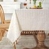Yellow Daisy Cotton Jacquard Tablecloth Rectangular Kitchen Dining Cover Minimalist Decorative Home Accessory