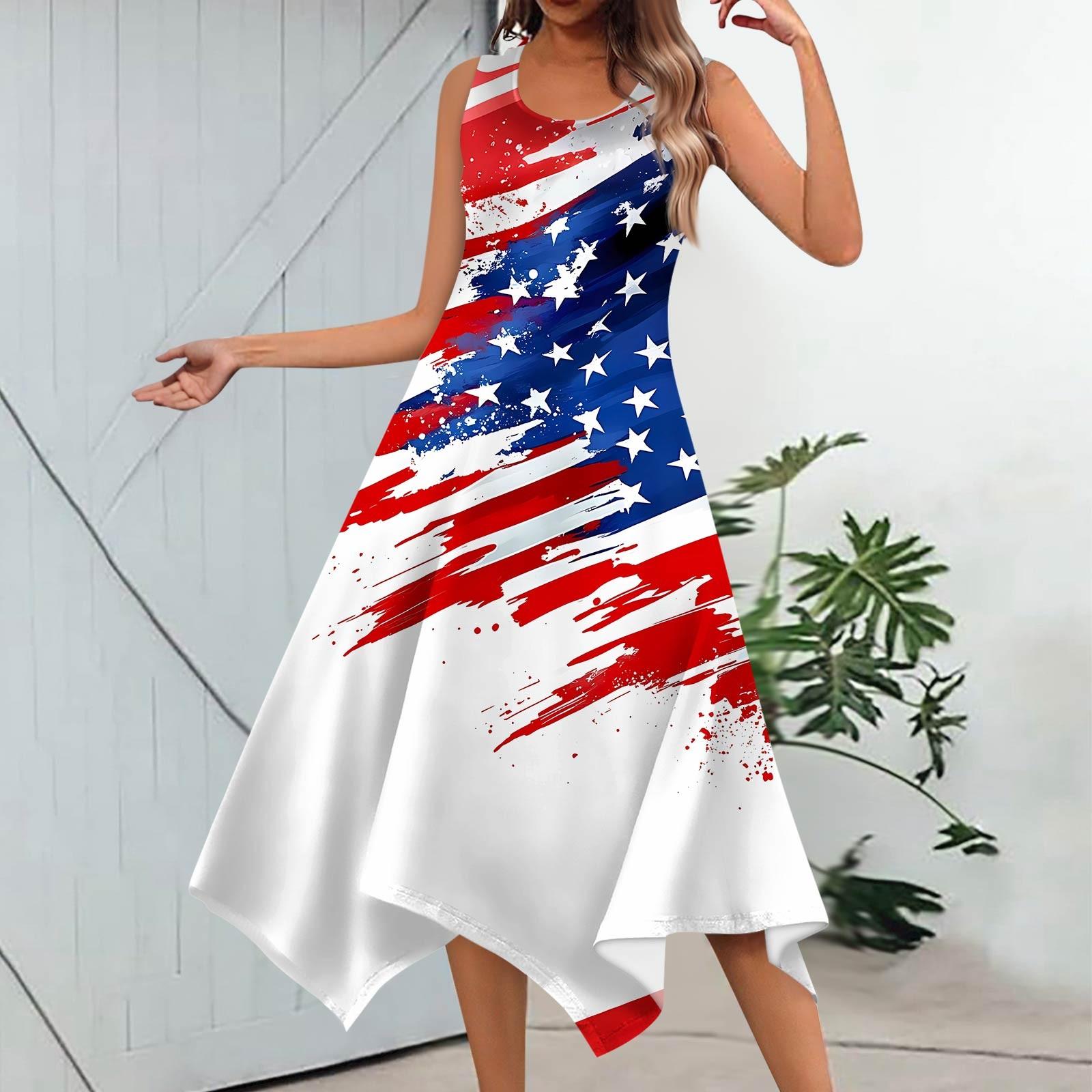 

Жіноча повсякденна модна сукня міді без рукавів із нерівним подолом і круглим вирізом S білий