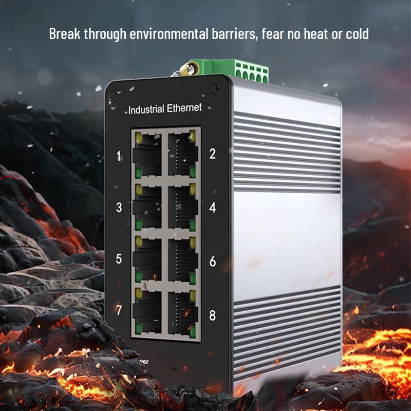 ADKON 8-Port 100Mbps Industrial PoE Switch