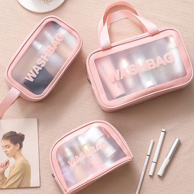 Wasserdichte PVC Kosmetiktasche Große Kapazität Toilettenartikel Organizer Damen Beauty Case Transparent Reißverschluss Make-up Tasche Damen Waschset