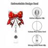 Christmas Bow Badge Reel Cute Nurse Badge Holder With Alligator Clip Worker Id Card Retractable Badge Holder Name Tag Key Chain
