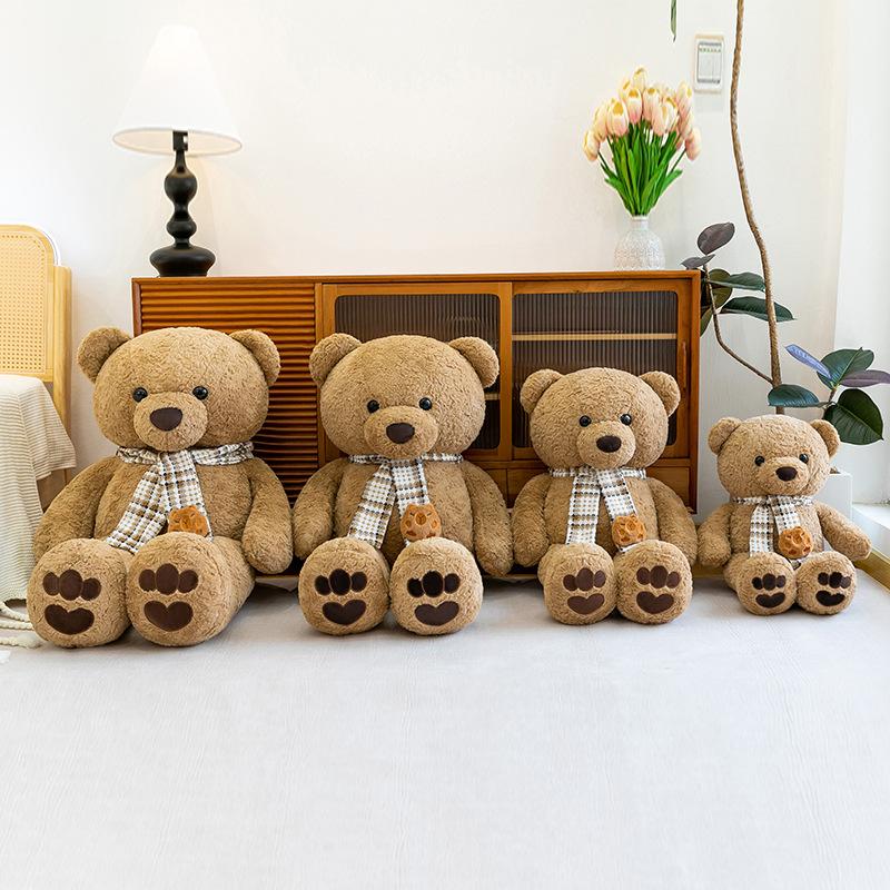 Scarf Sweater Bear Plush Toy Bow Tie Bear Doll Sleeping Bed Throw Pillow Bear Doll Hug Bear Girl Gift