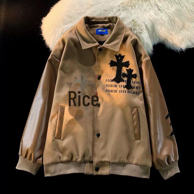 

2024 Унисекс Ретро Свободный Пиджак Лацкан - Американский Дизайн Хай-стрит, Модная и Универсальная Повседневная Одежда XXL коричневый