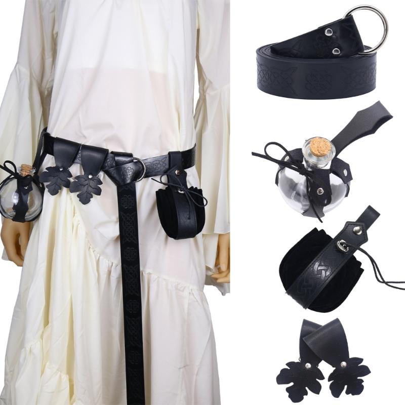 1 Set Medieval Belt Potion Bottle Skirt Hikes Mug Holder Halloween Renaissance Accessories Medieval Cosplay Set