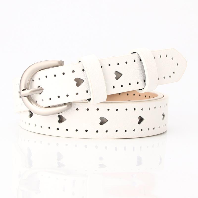 Trendy Women's Belt, Fashionable Pin Buckle, Simple and Versatile Women's Personalized Belt, Love Hollow Decorative Belt