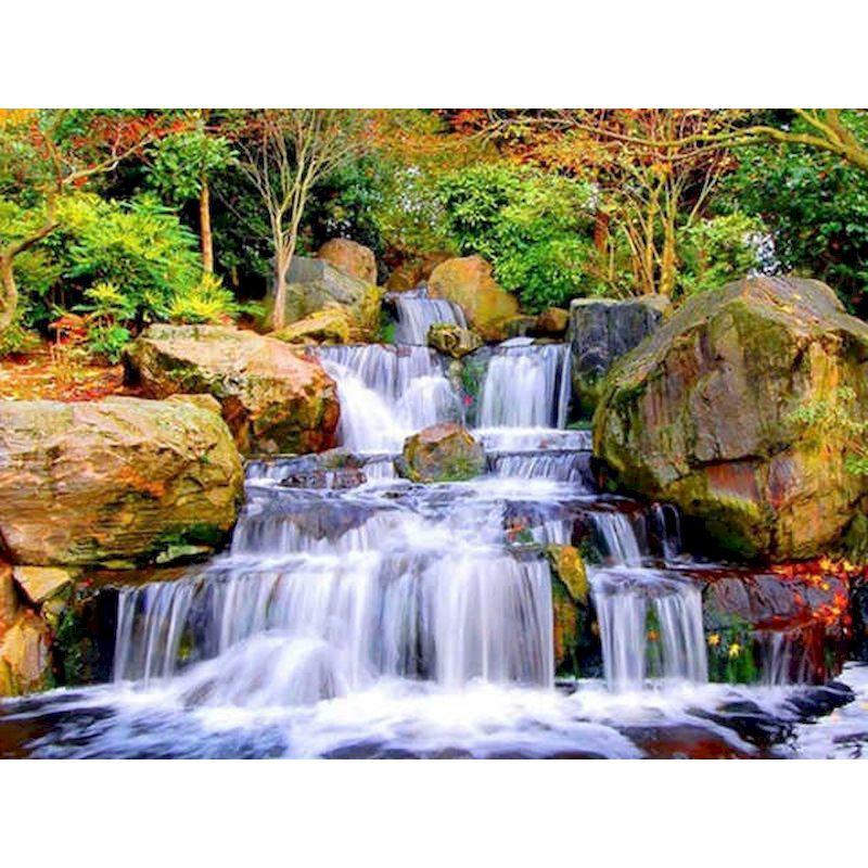 Painting Diy Diamond Waterfall 5d Scenery Full Round Drill Diamond Embroidery Cross Stitch Mosaic Home Decor