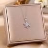 Women's Silver Titanium Steel Necklace with Micro-Inlaid Zircon - Elegant, Durable Clavicle Chain Jewelry