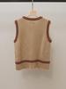 High-End Damen Herbst Retro Farbblock Ärmellose Strickweste