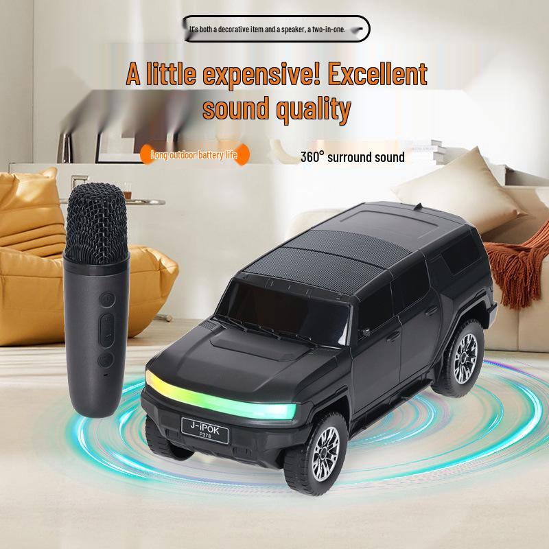 Modello SUV Fuoristrada con Luci Colorate, Subwoofer, Microfono e Altoparlante KTV Integrato P378
