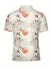 Men'S Short-Sleeve Polo Shirt with Flat Digital Print Pattern - No Texture