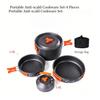 Modern Outdoor Camping Aluminum Oxide Cookware Set for 2-3 People Gas Cooker Compatible Anti-scalding Non-stick Teapot Kettle