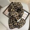 Autumn Winter Leopard Print Long Scarf for Women Girls Winter Warm Cashmere Scarf Korean Fashion Casual Thickened Niche Shawl