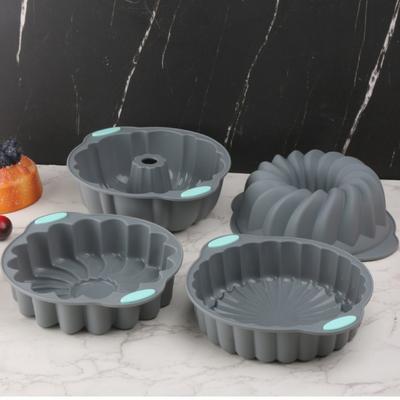 Silikon-Kuchenformen Hitzebeständig Antihaft Backform 3D Spiralmuster Brot Muffinform Küchenbackgeschirr
