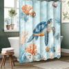 Tortoise Bathing Curtain Bathroom Shower Curtain Waterproof With 12 Hooks Home Deco
