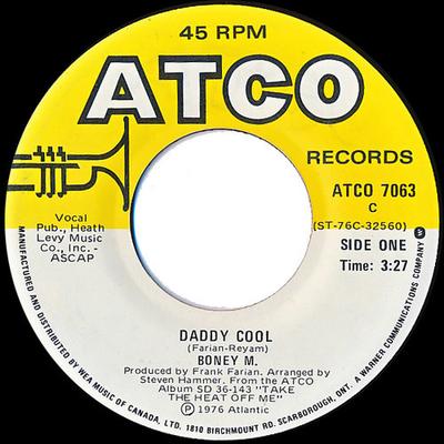 Płyta 7-calowa BONEY M. - Daddy Cool ATCO7063 ATCO Records 1976 Kanada Soul/Funk Używany