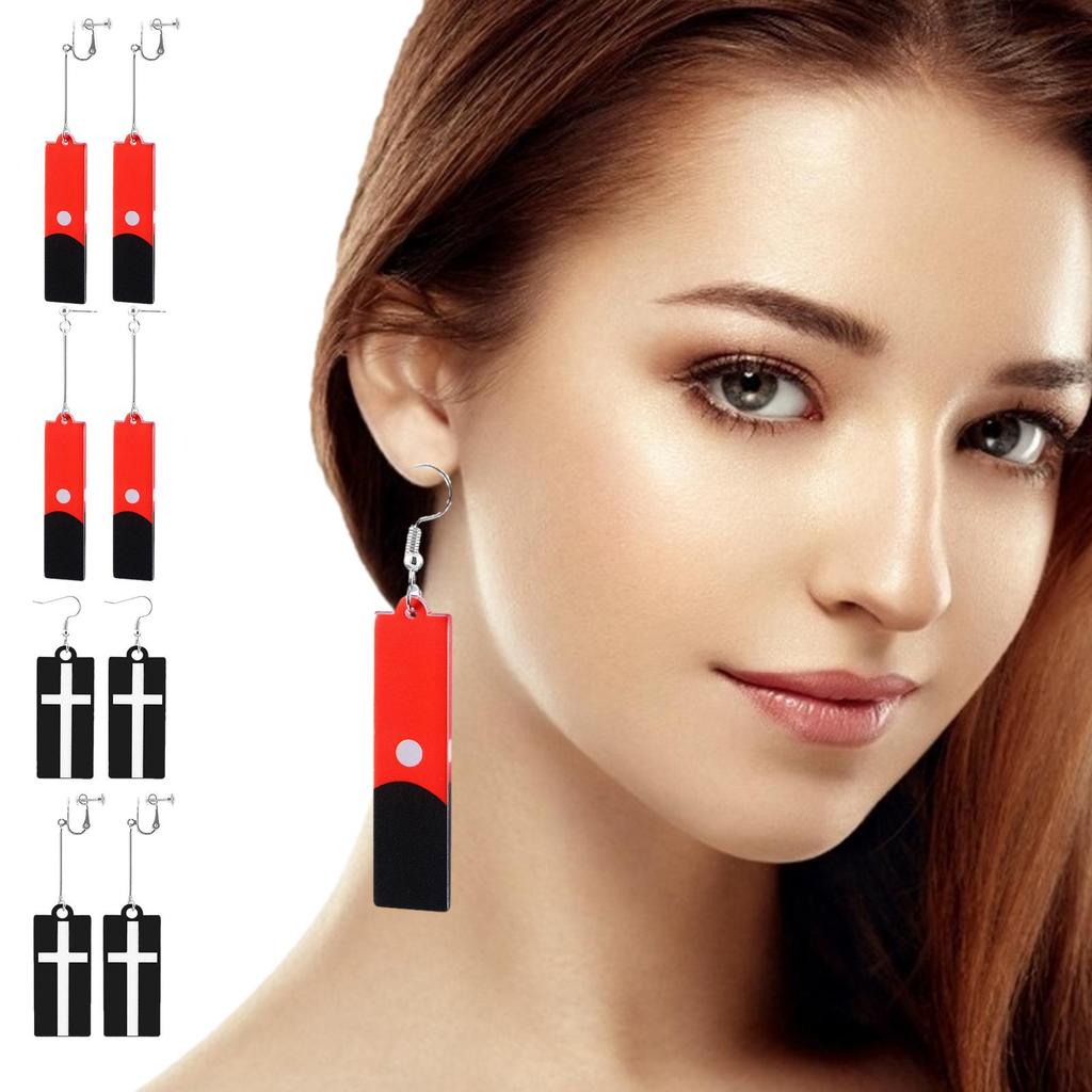 Fashion Drop Dangle Earrings Cosplay Party Stud Ear Clip uygun fiyatlı