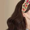 Vintage Floral Embroidered Headband, Lace-Trimmed Wide Hair Band For Women