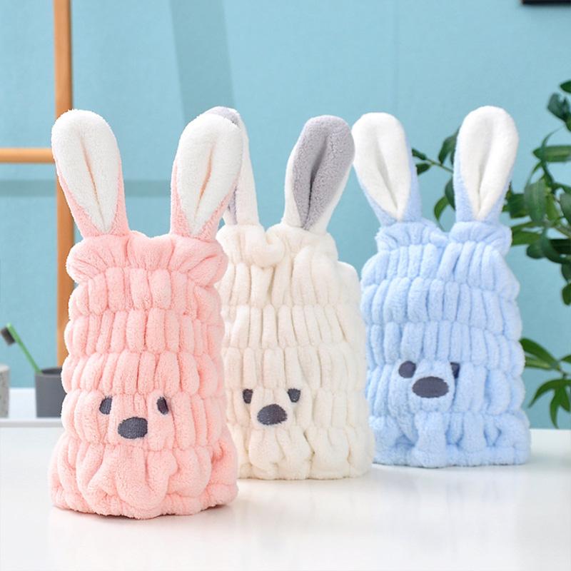 Coral Fleece Dry Hair Towel Soft Absorbent Quick Dry Hair Towel for Adult Children Cartoon Dry Hair Hat Bathroom Accessories