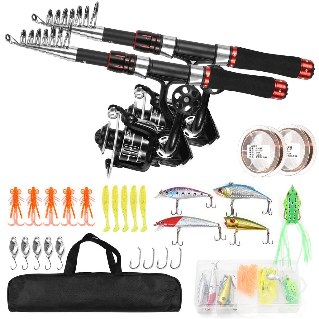 Seturi Combo Lansetă Telescopică și Mulinetă de Pescuit Kit Complet pentru Apă Sărată Apă Dulce