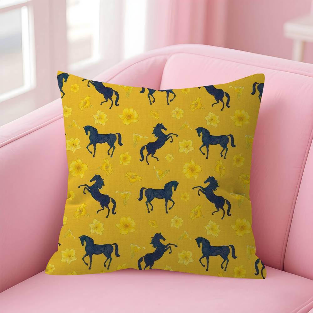 Horse Luxury Printed Pillow Gift Home Office Decoration Bedroom Sofa Car Cushion Cover Case 45X45