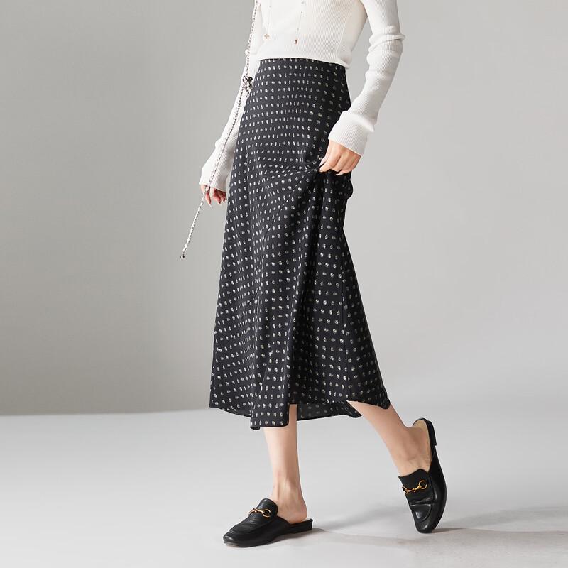 SOFSIL Women s Retro Polka Dot High Waist Fishtail Mid-length Skirt 30/XXL