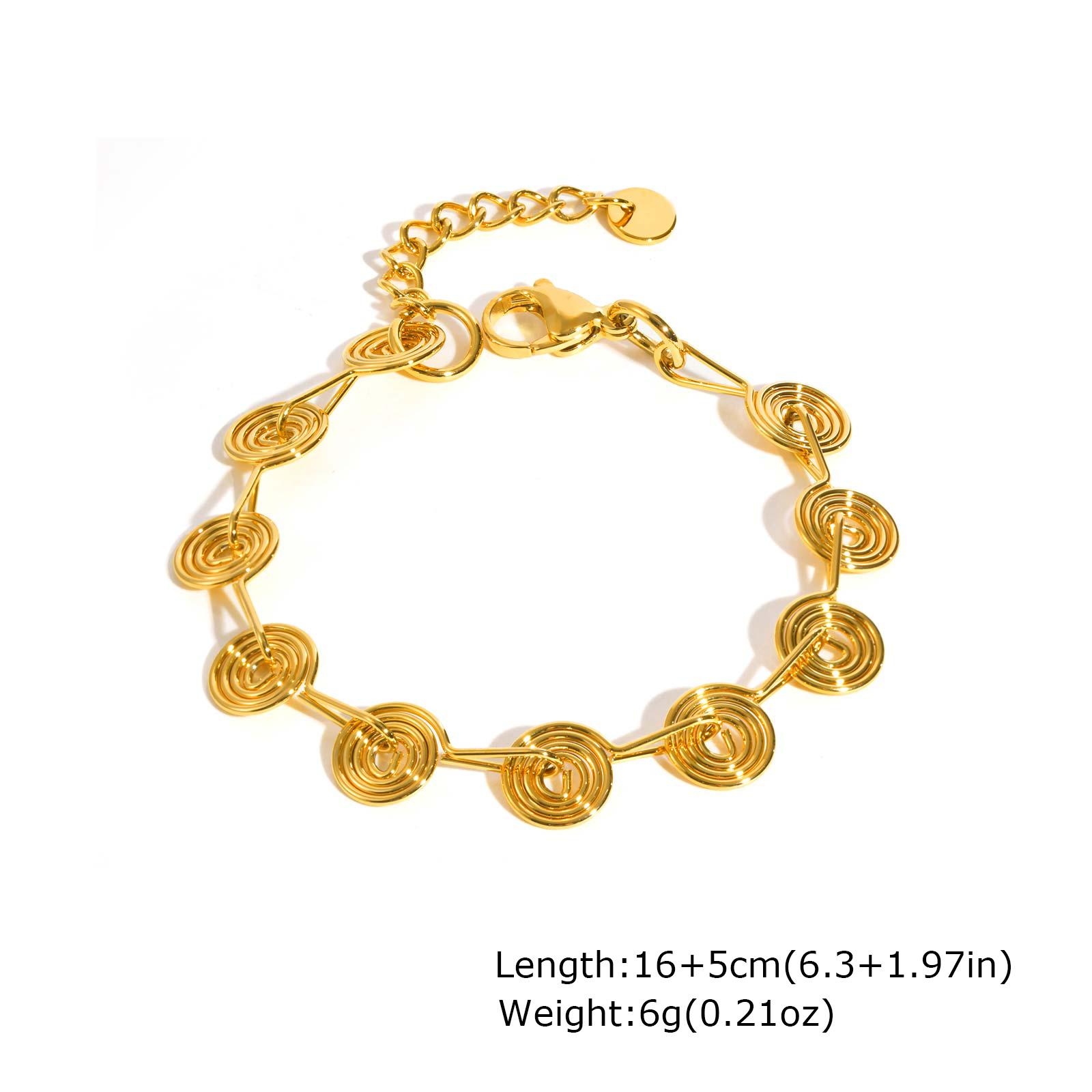 

Women‘s Stainless Steel Chain Spiral Geometric Charm Bracelet Fashion Metal Female Bracelet Waterproof Jewelry Girlfriend Gift