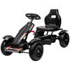 Go-kart a pedali in metallo per bambini con sedile regolabile pneumatici gonfiabili nero