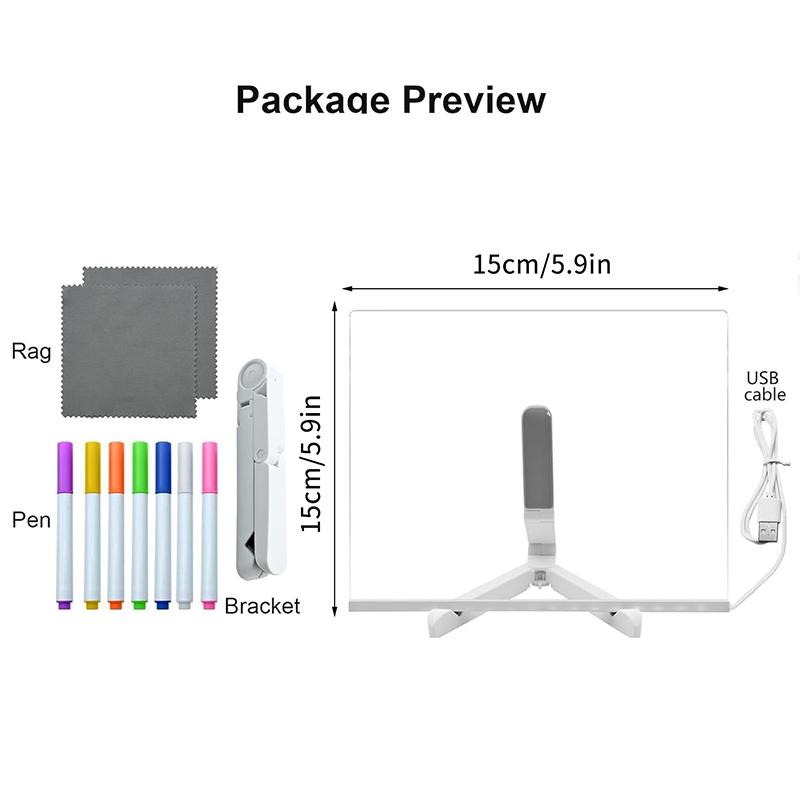 Creative Led Lamp Message Note Board Erasable Usb Children'S Drawing Board Bedroom Night Light Birthday Kids Gift Night Lamp