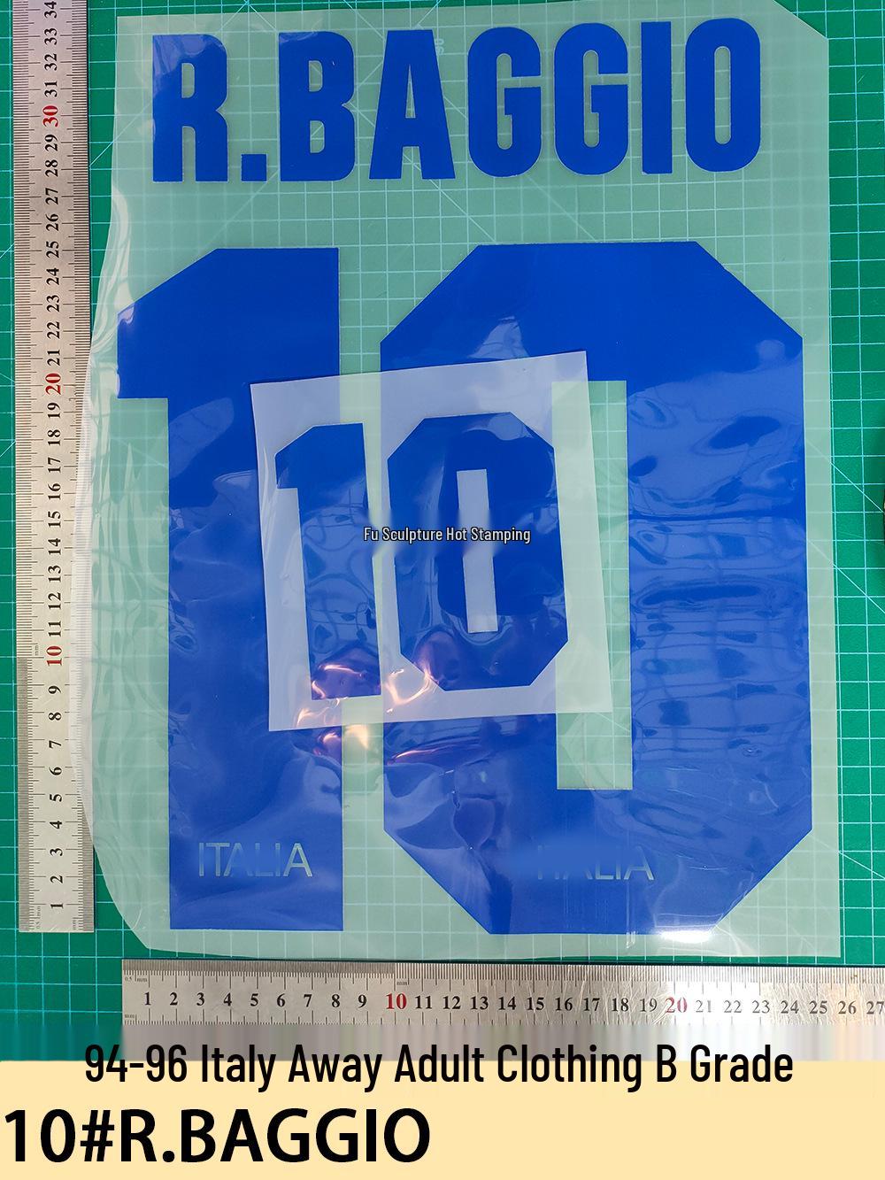 

94-96 Italy Away Adult B Grade Jersey with R. Baggio #10 Heat Transfer.