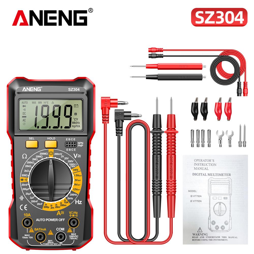 ANENG SZ304 Digital 2000 Counts Multimetes AC/DC Votage Current Resistance Ohm NCV High Precision Professional Multimetro Tester