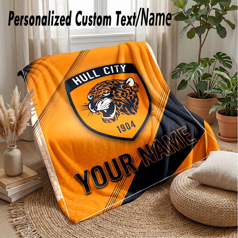 Hull FC Individuelle Flanell-Kuscheldecke Drucken Sie Ihren Namen Text Weiche Warme Decke Weihnachtsgeschenk