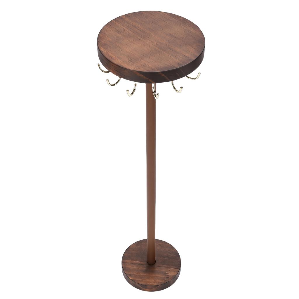 Necklace Organizer Rack Solid Wood Display Storage Desktop Jewelry Holder Stand Hanging Prop with Hook