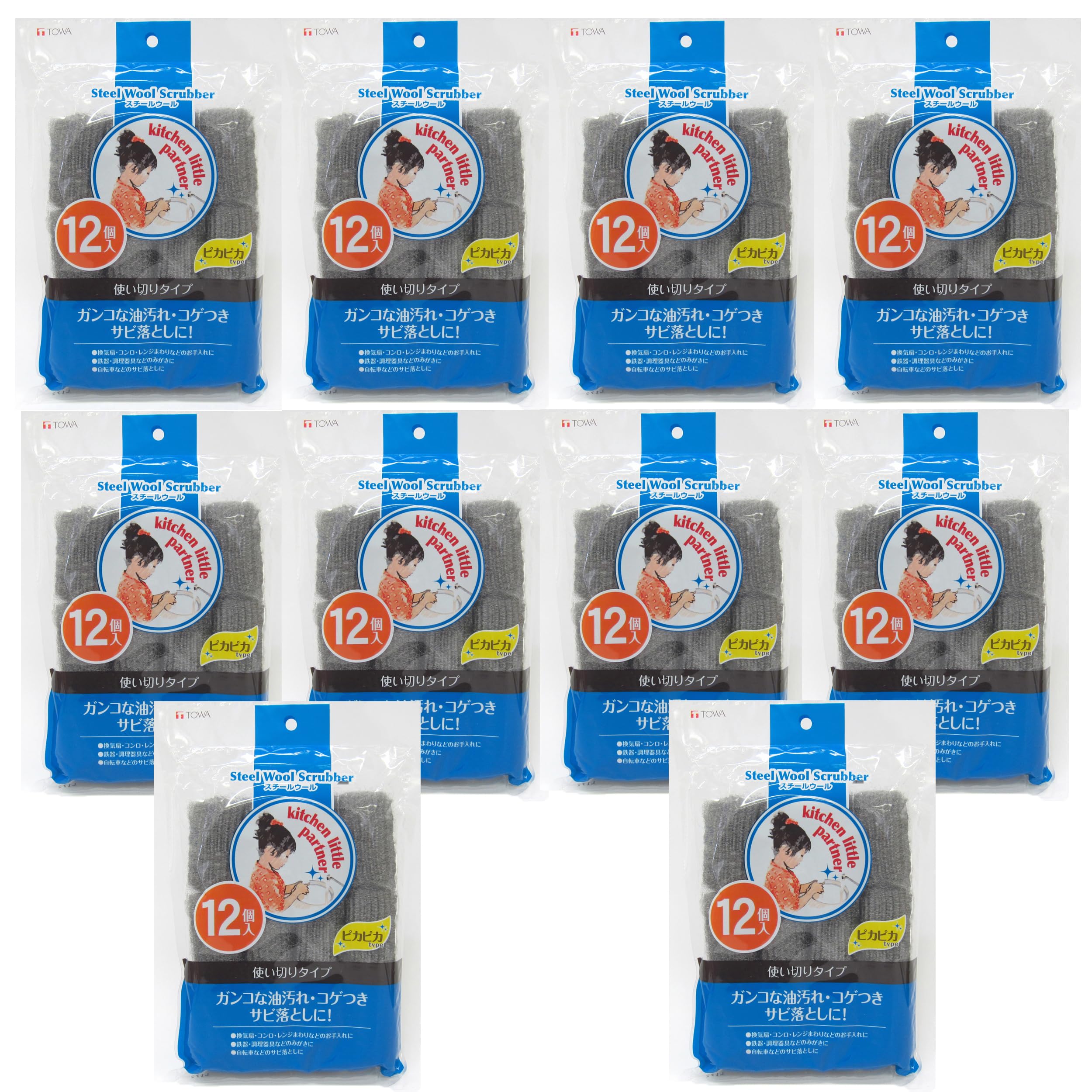 

Towa Sangyo Скраб KLP Стальная вата Удаление ржавчины Серый 4 x 4 x 6 см 12 штук x 10 штук в наборе Прибл.