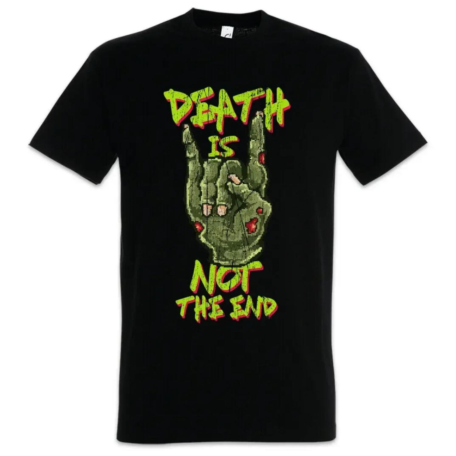 Death Is Not The End Retro Fun Zombie Geek Nerd T-Shirt 100% Cotton O-Neck Summer Short Sleeve Casual Mens T-shirt Size S-3XL S чёрный