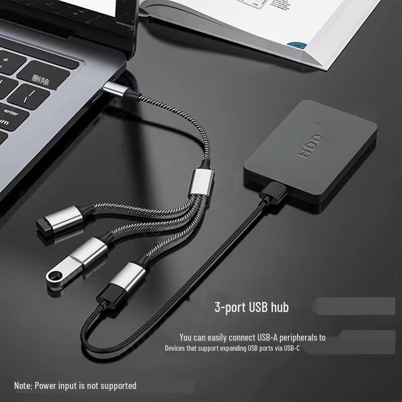 Type-C Multi-Port Docking Station: 1-to-3/1-to-2 USB Charging, Mouse/Keyboard/U Disk HUB Splitter