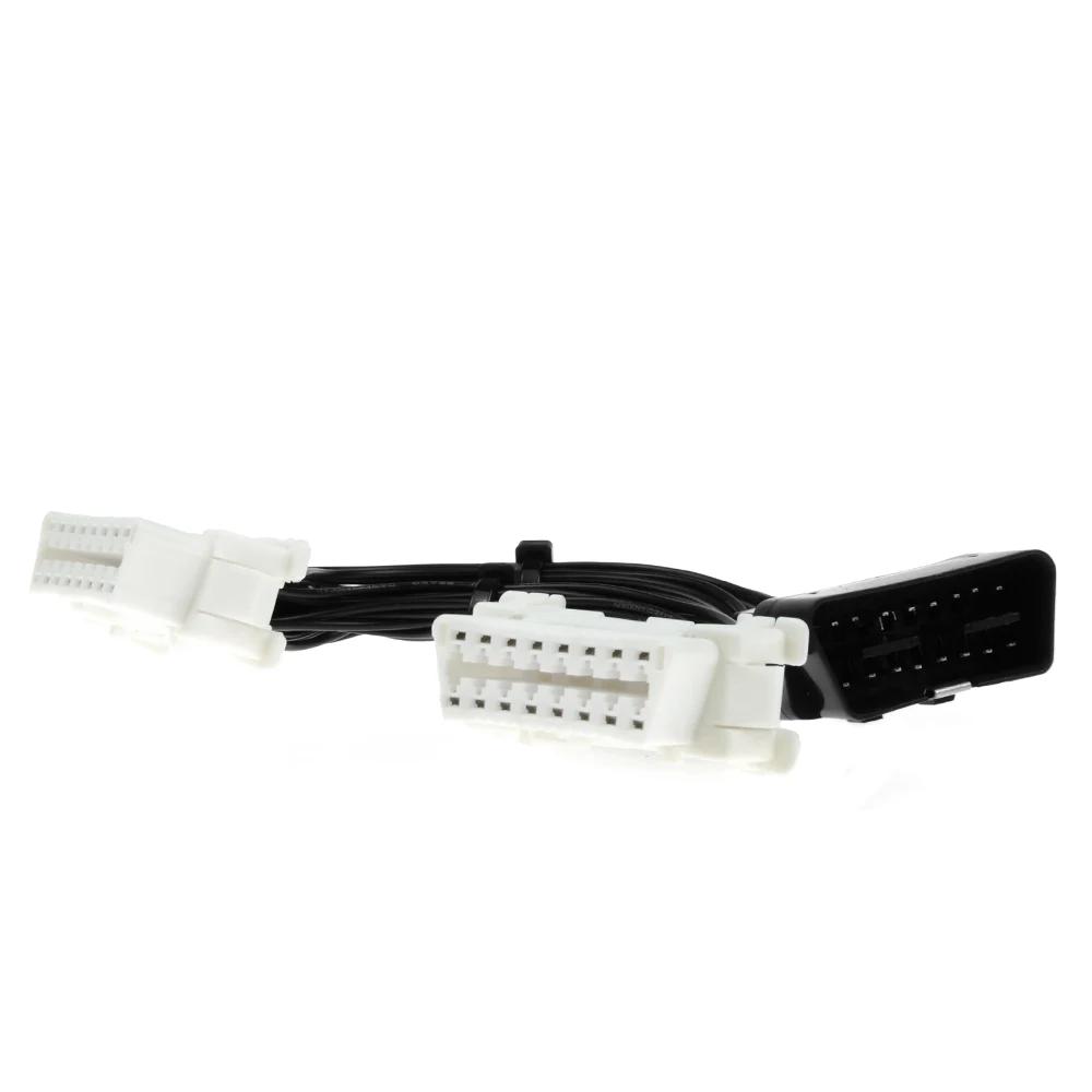 JieYuan High Quality 16 Pin OBD2 OBD 2 In 1 Splitter Extension Cable One Male To Two Female Y Cable OBD2 Splitter Extension