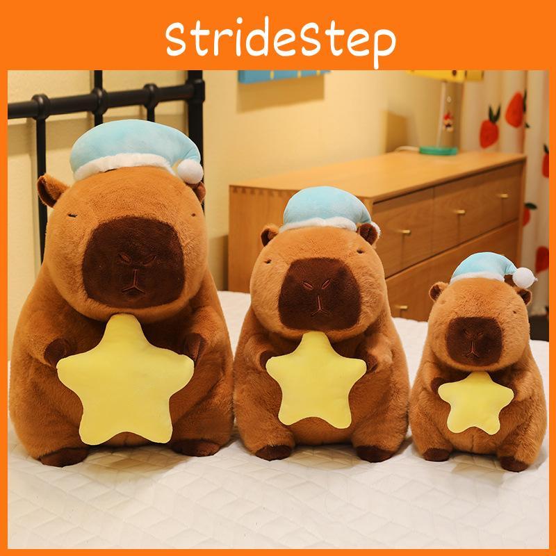 Cute Moon Star Sleeping Hat Capybara Cartoon Plush Toy For Children Gift