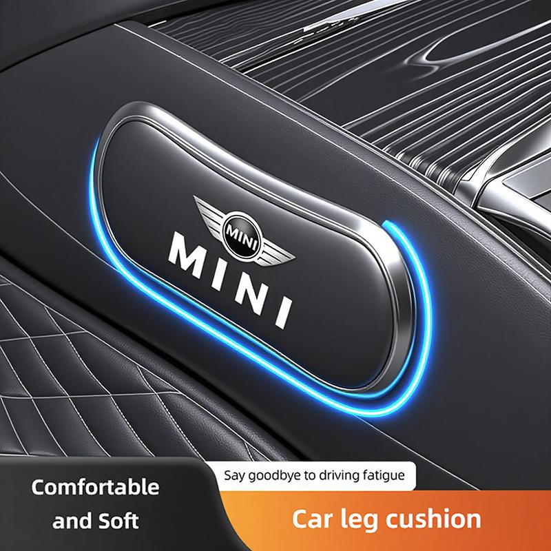 MINI Car Leather Pillow Car Knee Pad Elastic Memory Foam Leg Pad For MINI One Cooper JCW Countryman Clubman Cabrio Paceman Coupe s3
