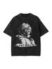 Washed T-shirt Heaven Night Hip-Hop T-shirt Street Style Short Sleeve Printed Top Unisex