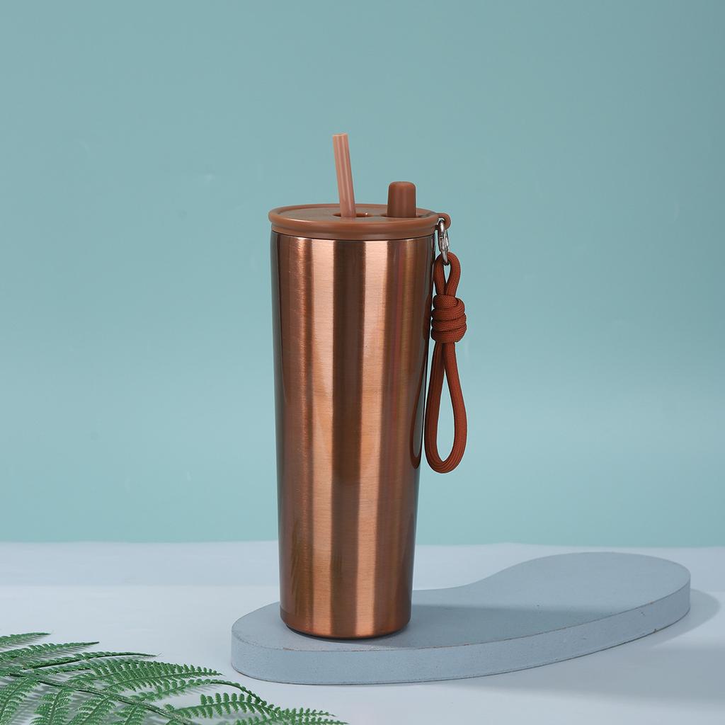 Kubek Termosowy ze Stali Nierdzewnej 304 Duża Pojemność Dwuwarstwowy Próżniowy Kubek ze Słomką Zewnętrzny Przenośny Sportowy Kubek na Wodę