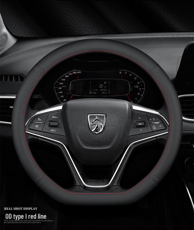 Ultra-Thin Anti-Slip Genuine Leather Steering Wheel Cover for Baojun Models 730, 630, 560, 530, 510, 310W