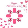 Valentine's Day Press On Nail in Colorful Heart Designs Stick on Nail False Nail Glossy Acrylic Square Nail for Women