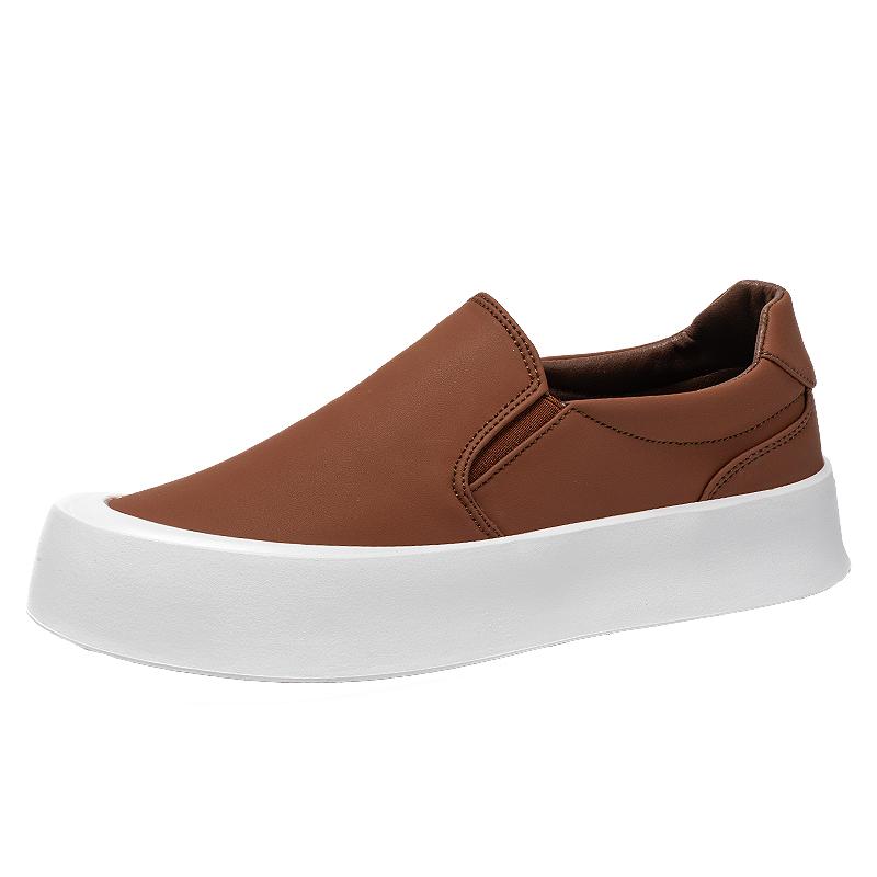 Mode Klassische Marke Herren Echtleder Schuhe Frühling Herbst Neuer Stil Dickbesohlte Slipper Mode Herren Business Casual Schuhe