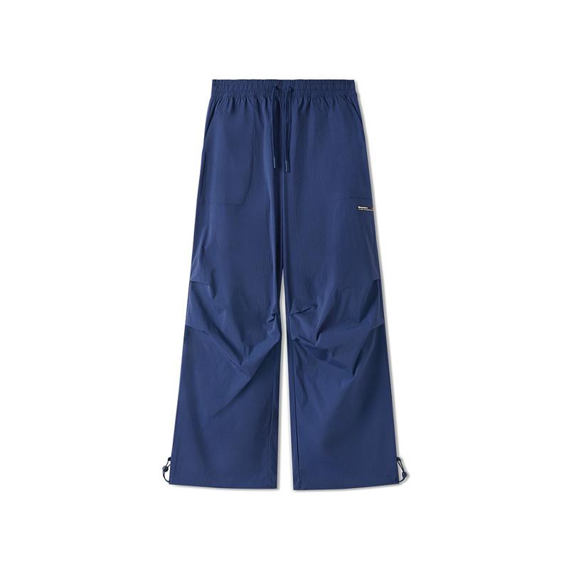 Skechers Fashionable Comfortable Versatile Loose Fit Lace-Up Casual Pants Men bottoms Navy-Blue L225M115-00DU M