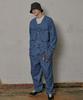 MAGOODGAN Farburn 5805 Collarless Oversized Medium Indigo Jumpsuit