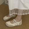 Fashion Elegant Cross Strap Split Toe Flat Shoes 2025 Mary Jane Casual Soft Outside Low Heels Shoes Walking Slip On Loafers Lady Flats