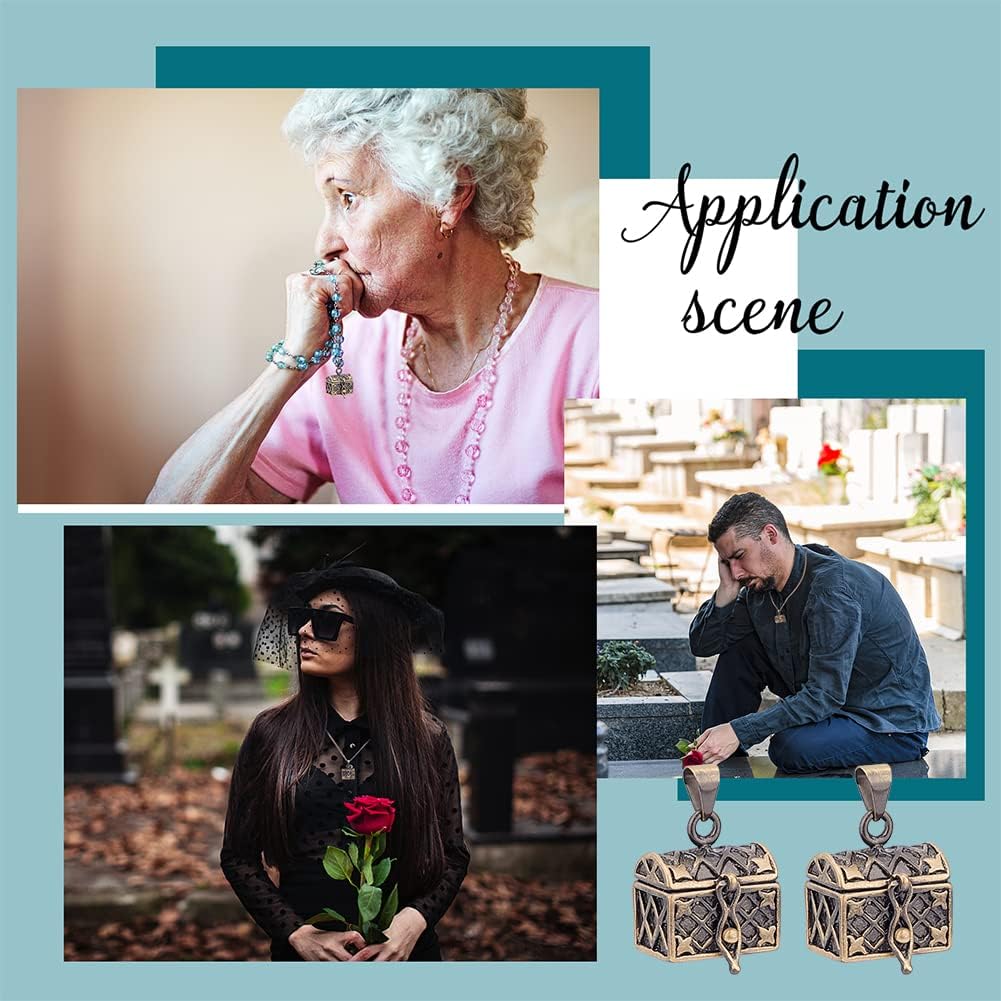 6Pcs Prayer Box Charm 24x16mm Box Charm Rectangle Antique Bronze Copper Magic Box Pendant Vintage Case Charm Mini Metal Box Charm for Memorial