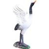 Statue de Jardin Extérieure 11cm Statues d'Oiseaux Sculptures Sculpture de Grue Résine Art de Cour Artisanat Leurre Miniature pour Décoration de Maison Bassin Extérieur Cadeau