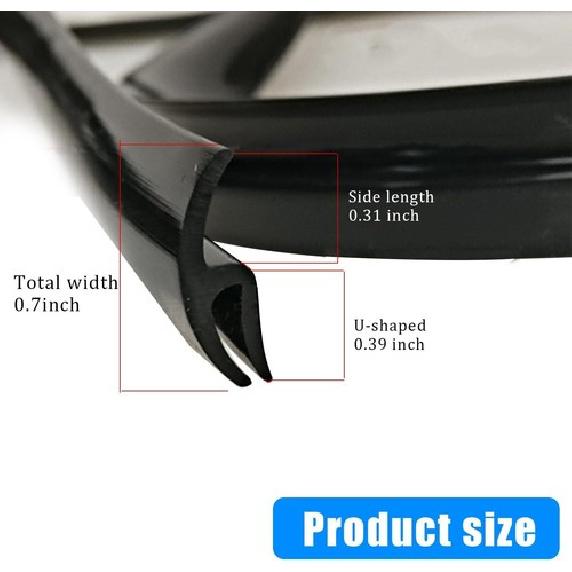 1.8M 0.70Inch Rubber Seal Strip Trim For Car Front Windshield Plastic Panel HOOD